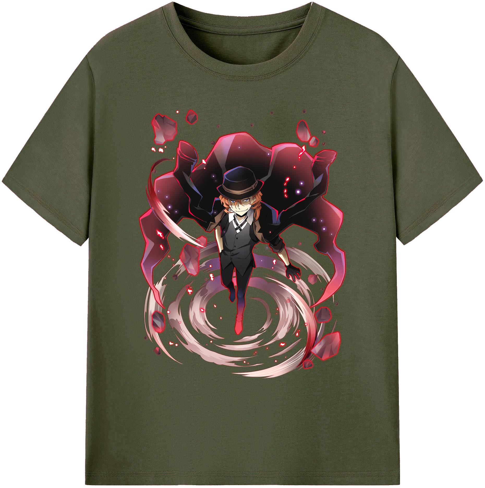 （画像用） 文豪ストレイドッグス Bungo Stray Dogs 綿100％ メンズ半袖Tシャツ｜肌触りやわらか＆通気性